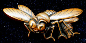 目貫　赤銅製　蜂の図　江戸時代